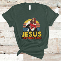 Funny Jesus Has Your Back Jiu Jitsu Retro Christian Vintage Funny Jesus Shirt, Jesus Believer, Religious Shirt T-Shirt - Wonder Print Shop