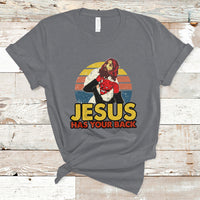 Funny Jesus Has Your Back Jiu Jitsu Retro Christian Vintage Funny Jesus Shirt, Jesus Believer, Religious Shirt T-Shirt - Wonder Print Shop