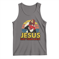Funny Jesus Satan Meme Tank Top Has Your Back Jiu Jitsu Retro Religious Christian
