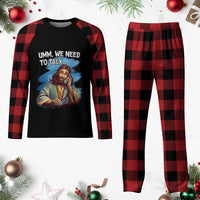 Funny Jesus Plaid Pajama Set We Need To Talk Christian Religious Meme - Wonder Print Shop