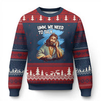 Funny Jesus Ugly Christmas Sweater We Need To Talk Christian Religious Meme - Wonder Print Shop