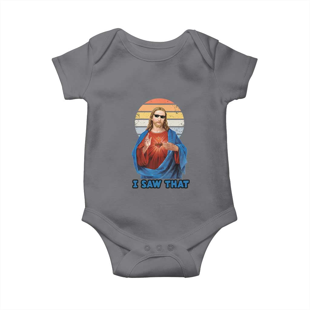 Funny Jesus Baby Onesie I Saw That Christian Religious Meme Retro
