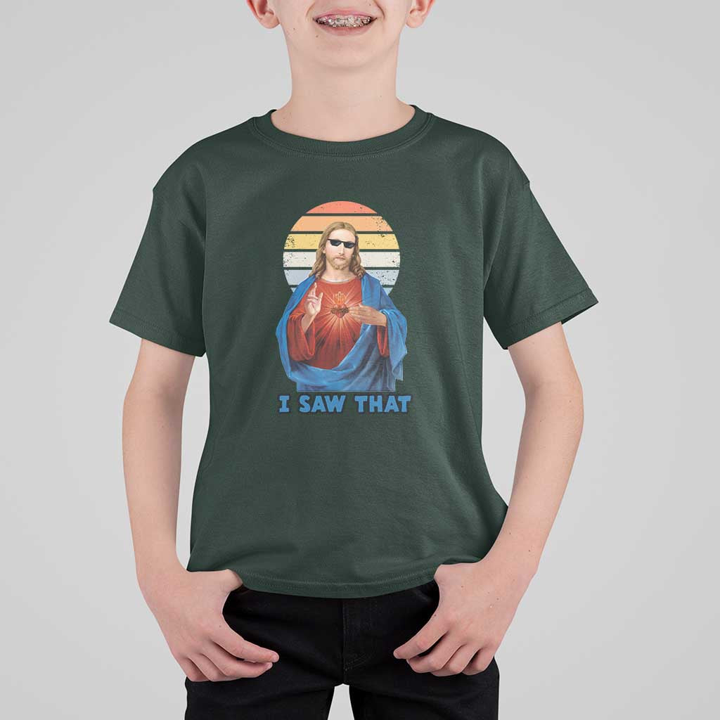 Funny Jesus T Shirt For Kid I Saw That Christian Religious Meme Retro