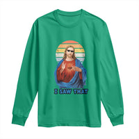 Funny Jesus Long Sleeve Shirt I Saw That Christian Religious Meme Retro