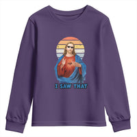 Funny Jesus Youth Sweatshirt I Saw That Christian Religious Meme Retro