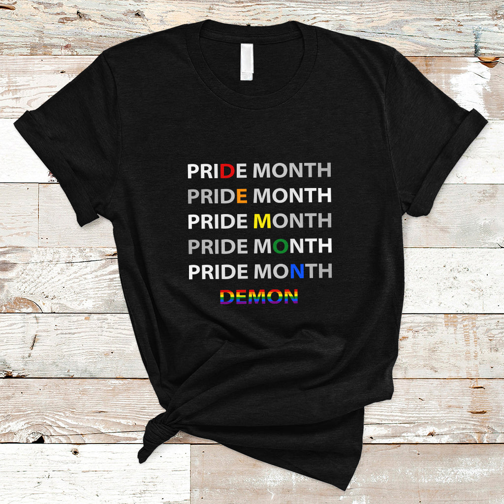 Gay Pride T Shirt Pride Month Demon LGBT Gay Pride Month Transgender Lesbian - Wonder Print Shop