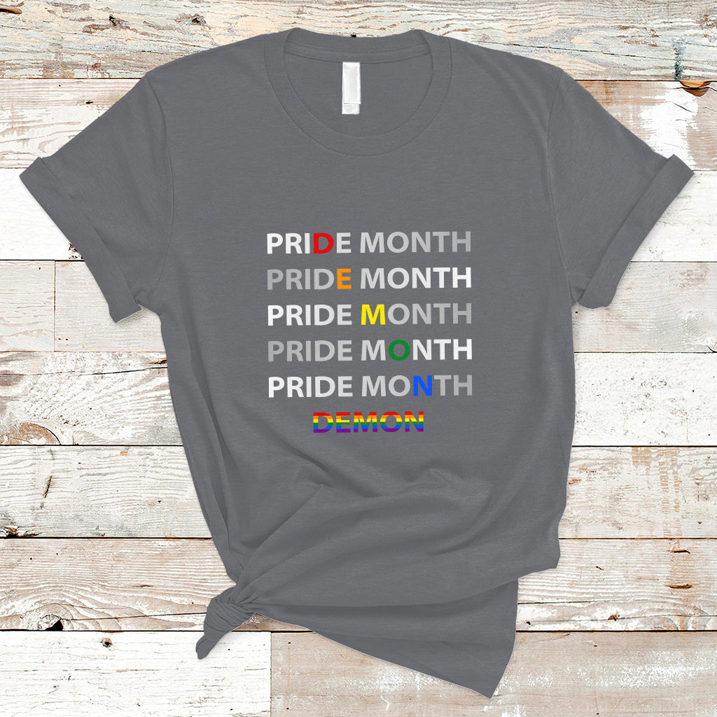 Gay Pride T Shirt Pride Month Demon LGBT Gay Pride Month Transgender Lesbian - Wonder Print Shop