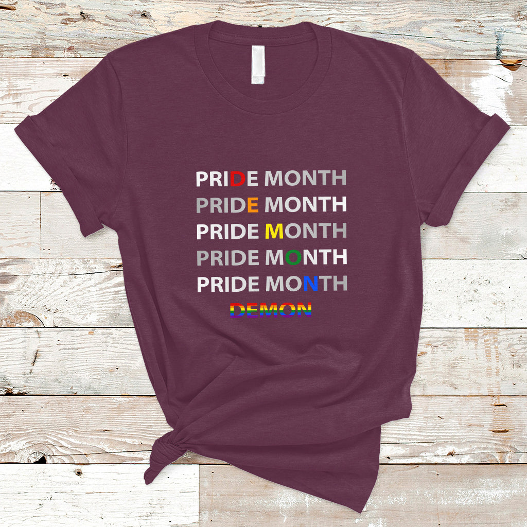 Gay Pride T Shirt Pride Month Demon LGBT Gay Pride Month Transgender Lesbian - Wonder Print Shop
