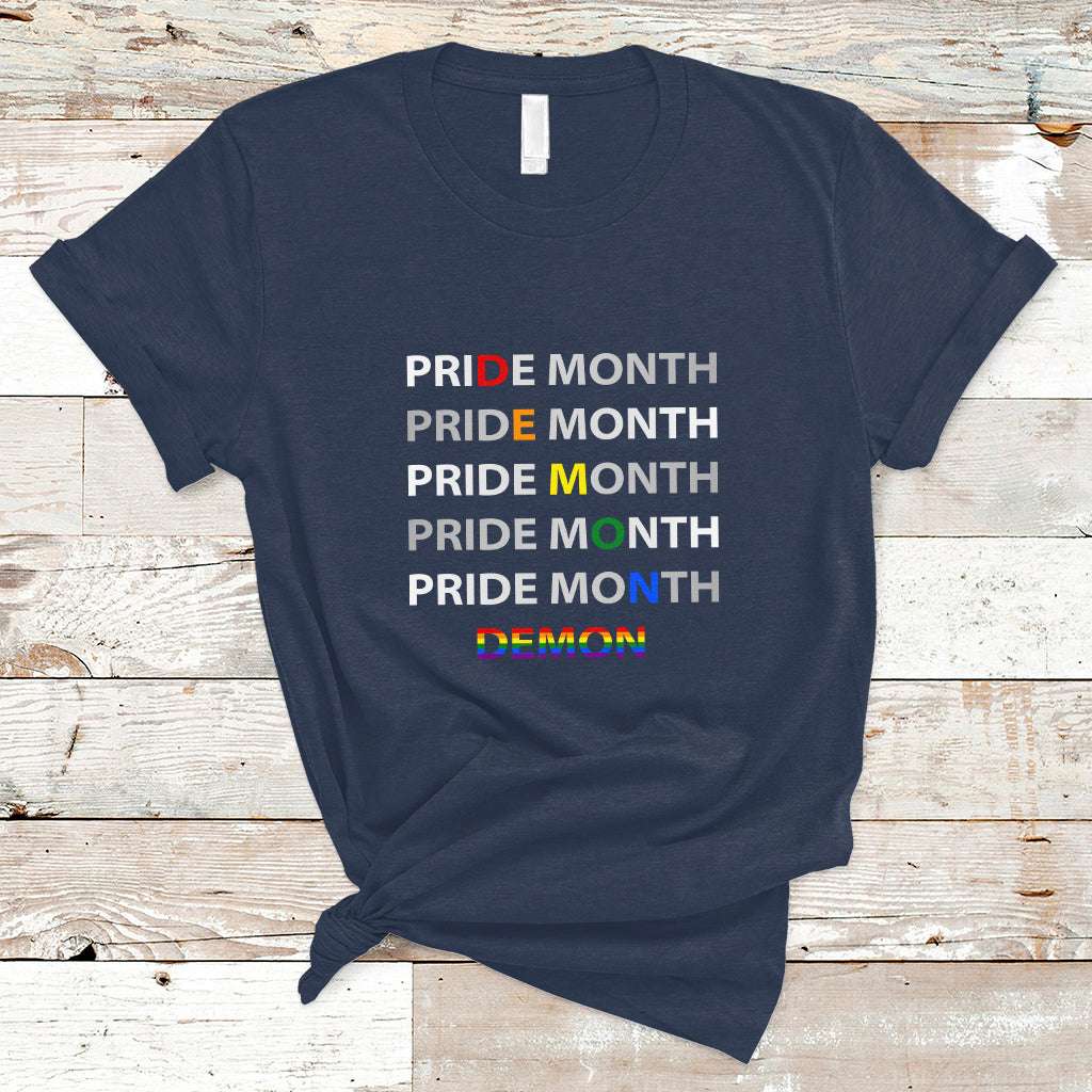Gay Pride T Shirt Pride Month Demon LGBT Gay Pride Month Transgender Lesbian - Wonder Print Shop