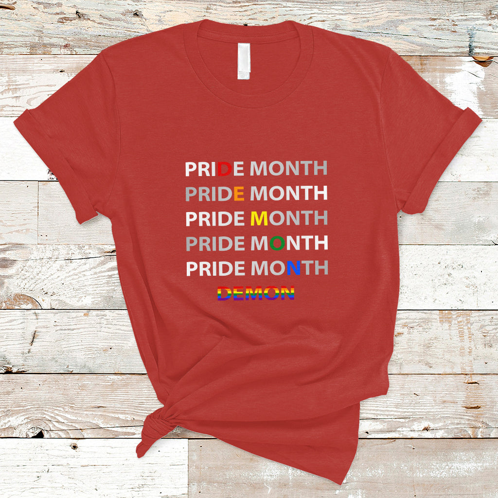 Gay Pride T Shirt Pride Month Demon LGBT Gay Pride Month Transgender Lesbian - Wonder Print Shop