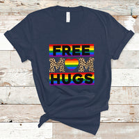 LGBT Mom T Shirt Free Mom Hugs Proud Ally Rainbow Flag LGBT Pride Month - Wonder Print Shop