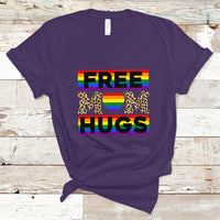 LGBT Mom T Shirt Free Mom Hugs Proud Ally Rainbow Flag LGBT Pride Month - Wonder Print Shop