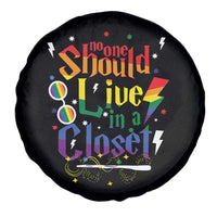 No One Should Live in a Closet Spare Tire Cover LGBTQ+ Pride Empowerment Ally