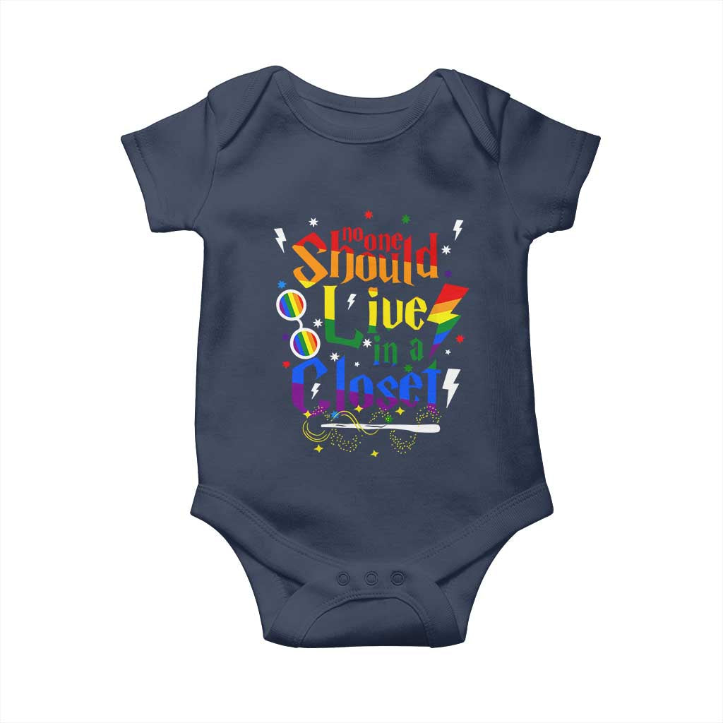 No One Should Live in a Closet Baby Onesie LGBTQ+ Pride Empowerment Ally