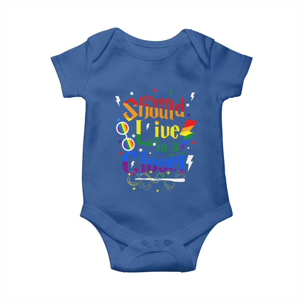 No One Should Live in a Closet Baby Onesie LGBTQ+ Pride Empowerment Ally