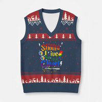 No One Should Live in a Closet V-Neck Knit Sweater Vest LGBTQ+ Pride Empowerment Ally - Wonder Print Shop