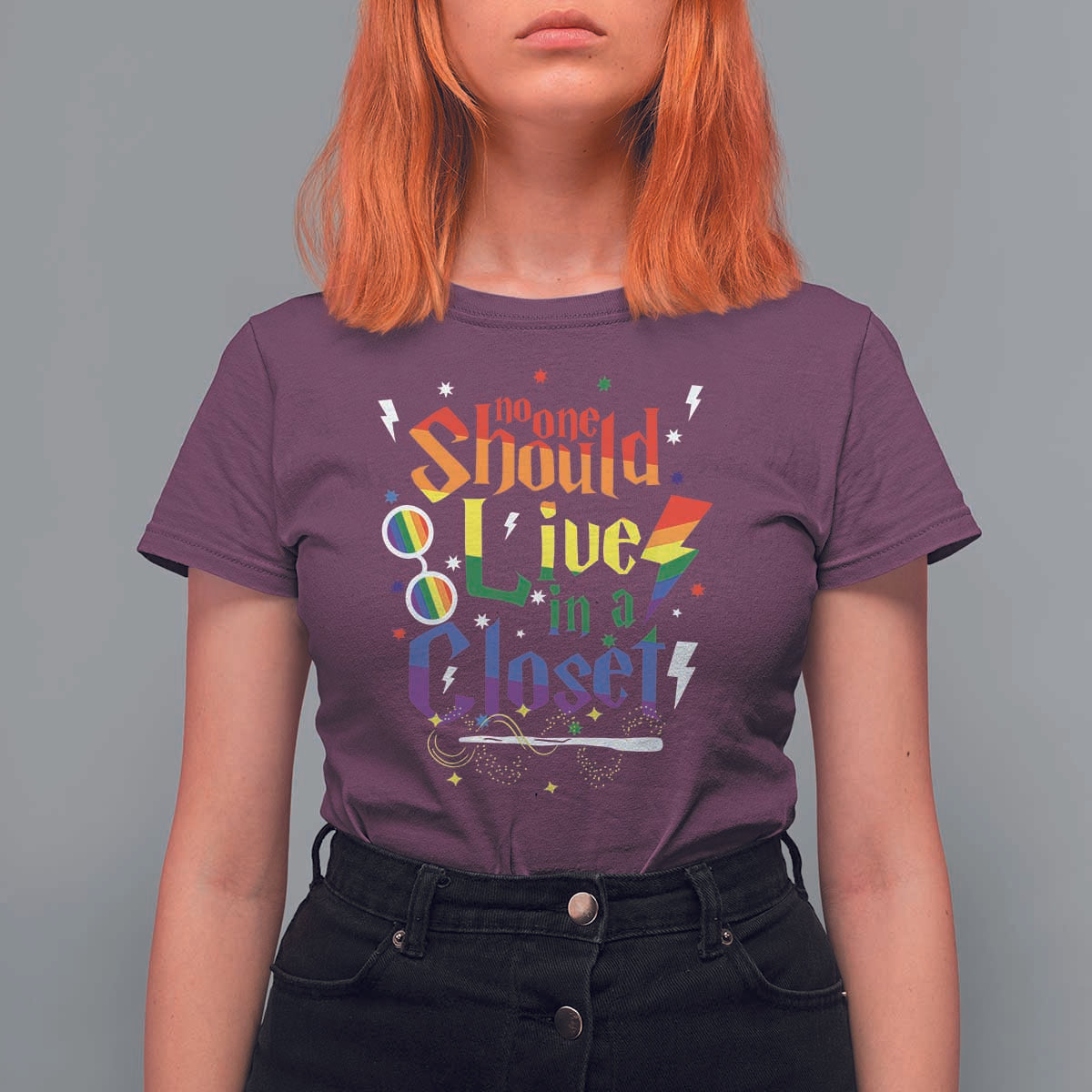 No One Should Live in a Closet T Shirt For Women LGBTQ+ Pride Empowerment Ally