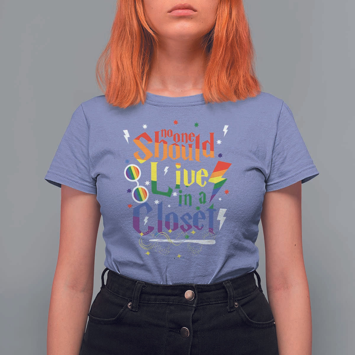 No One Should Live in a Closet T Shirt For Women LGBTQ+ Pride Empowerment Ally