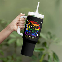 No One Should Live in a Closet Tumbler With Handle LGBTQ+ Pride Empowerment Ally