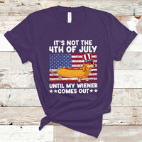 4th Of July Hot Dog T Shirt It's Not 4th of July Until My Wiener Comes Out Funny Hotdog - Wonder Print Shop