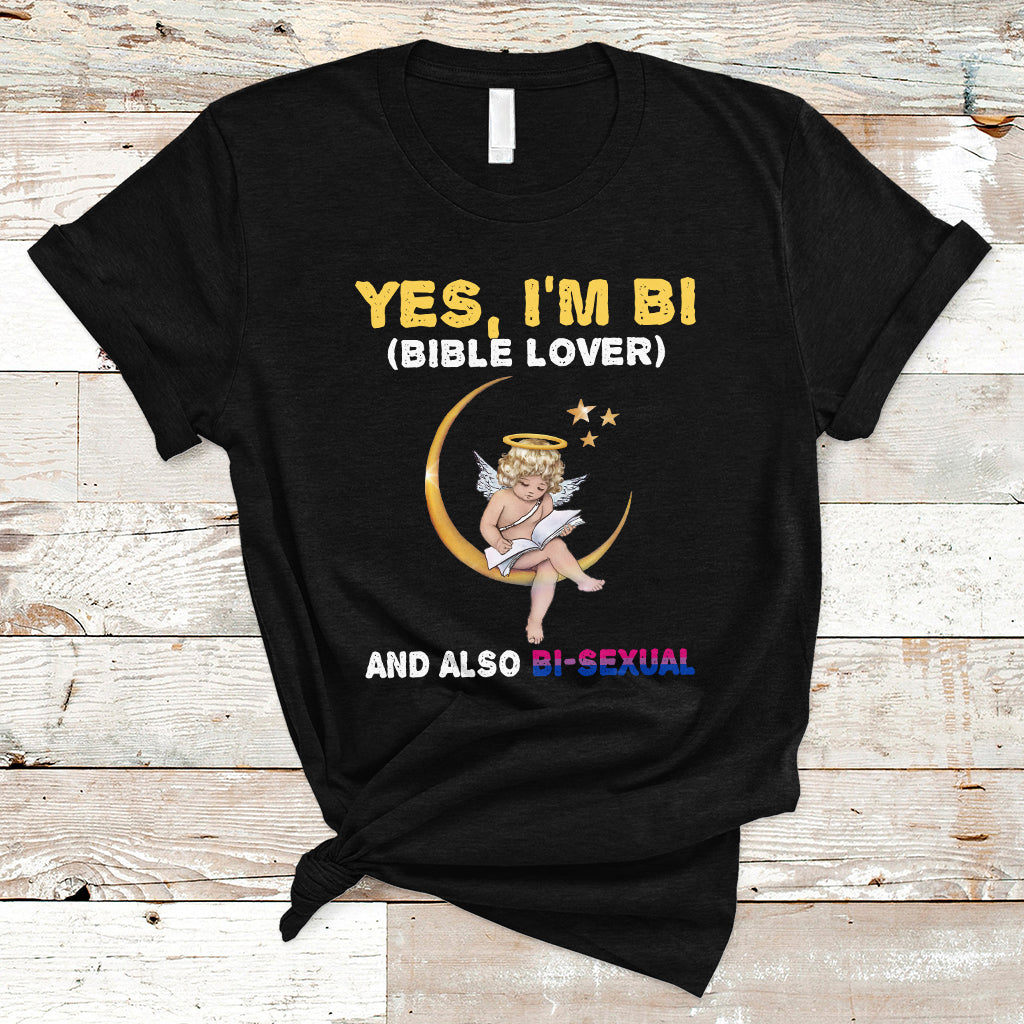 Bisexual Pride T Shirt Yes, I'm Bi Bible Lover And Also Bi-Sexual Funny LGBT Pride - Wonder Print Shop