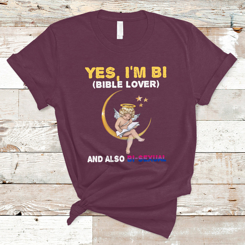 Bisexual Pride T Shirt Yes, I'm Bi Bible Lover And Also Bi-Sexual Funny LGBT Pride - Wonder Print Shop