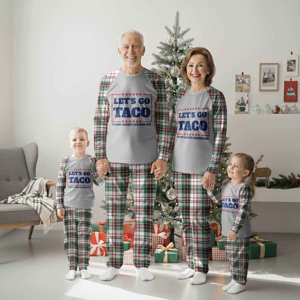 Funny Let's Go Taco Plaid Pajama Set Tacos for President Humor - Wonder Print Shop