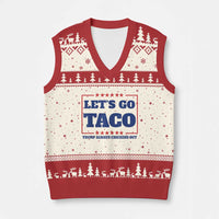 Funny Let's Go Taco V-Neck Knit Sweater Vest Tacos for President Humor - Wonder Print Shop