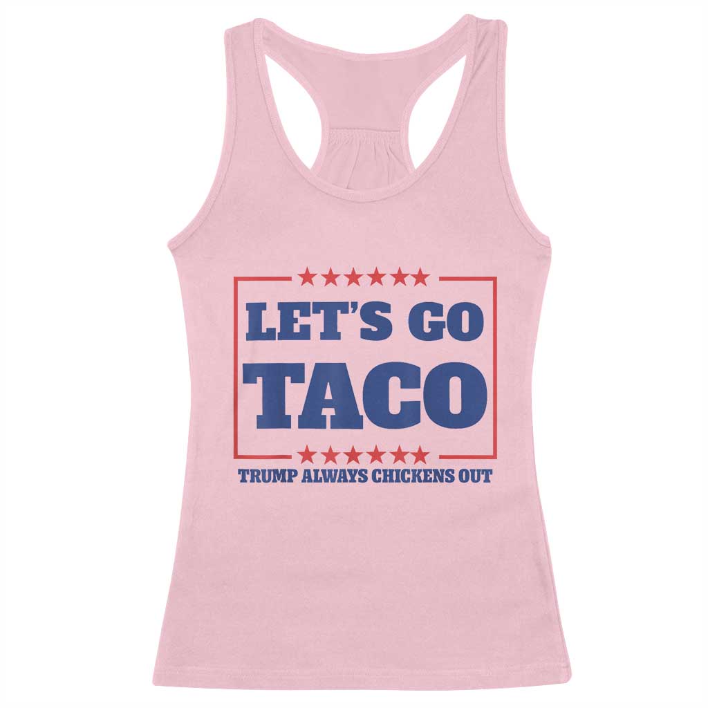Funny Let's Go Taco Racerback Tank Top Tacos for President Humor