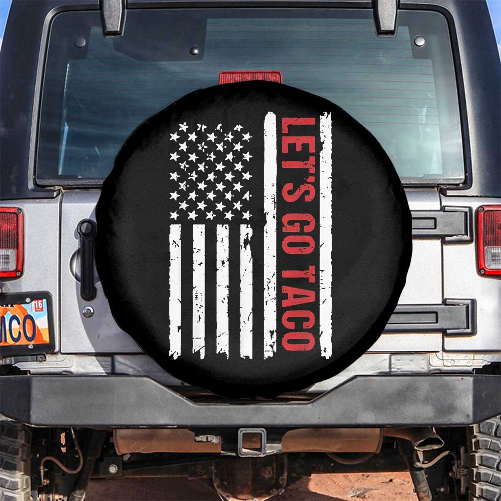 Funny Let's Go Taco Spare Tire Cover Stars and Stripes Political Satire