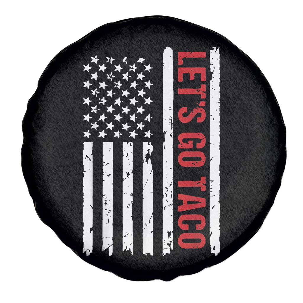 Funny Let's Go Taco Spare Tire Cover Stars and Stripes Political Satire