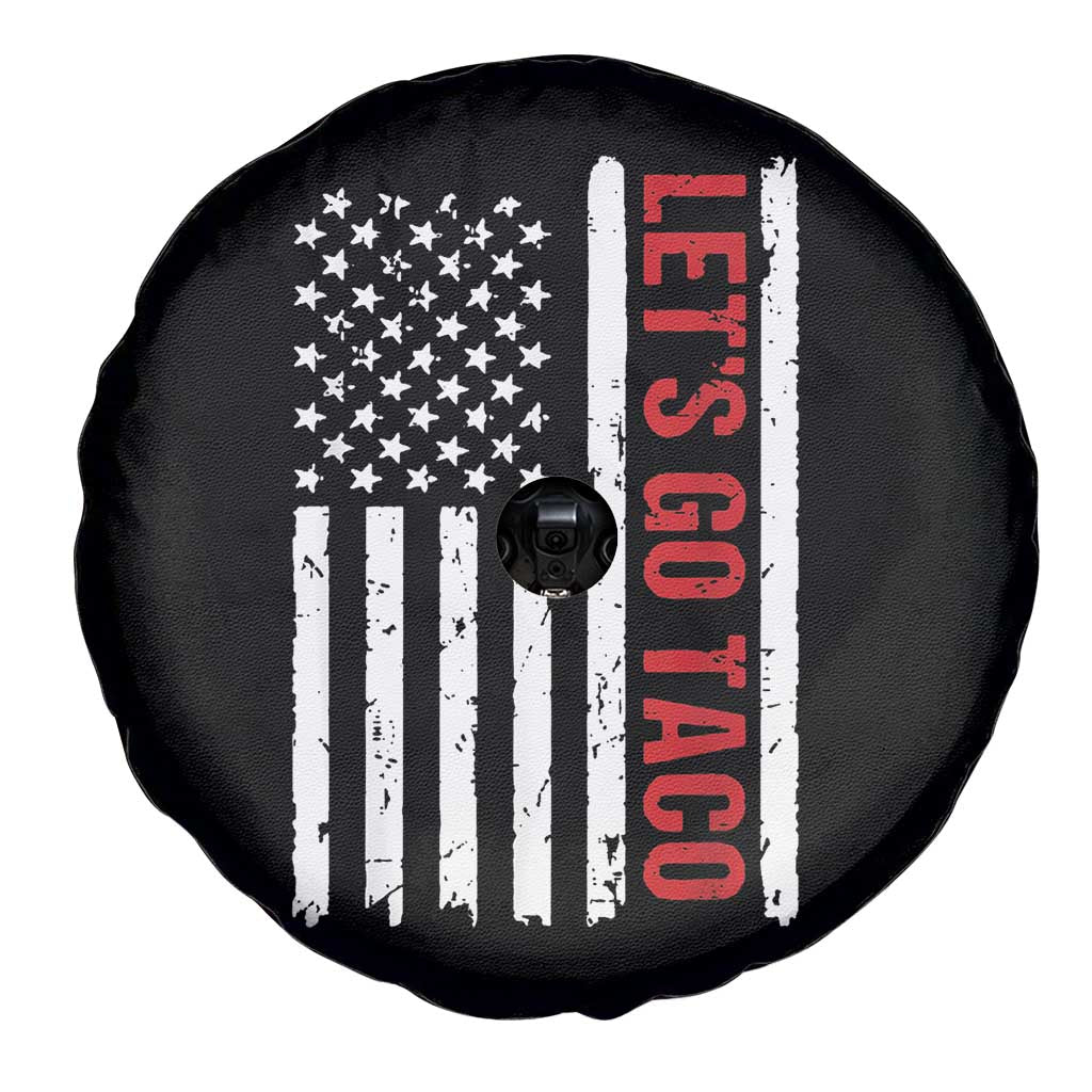 Funny Let's Go Taco Spare Tire Cover Stars and Stripes Political Satire