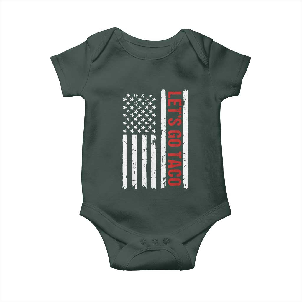 Funny Let's Go Taco Baby Onesie Stars and Stripes Political Satire