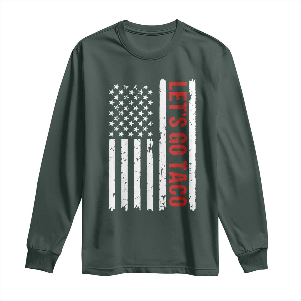 Funny Let's Go Taco Long Sleeve Shirt Stars and Stripes Political Satire