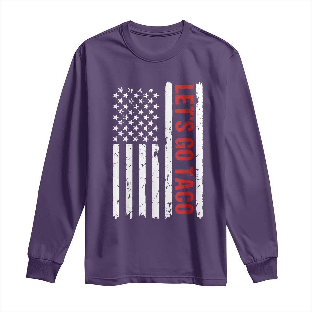 Funny Let's Go Taco Long Sleeve Shirt Stars and Stripes Political Satire
