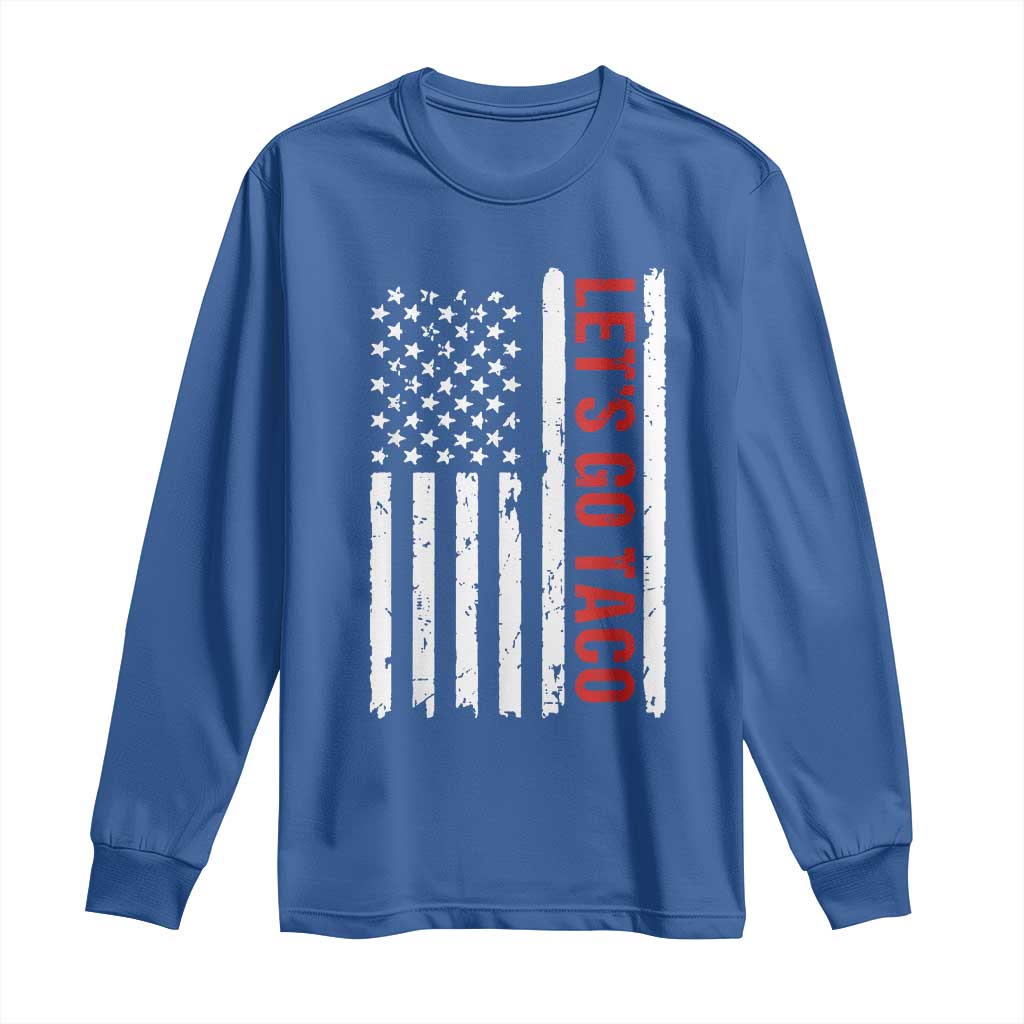 Funny Let's Go Taco Long Sleeve Shirt Stars and Stripes Political Satire