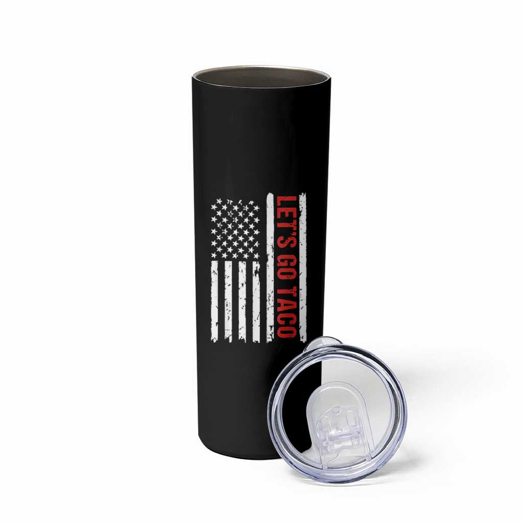 Funny Let's Go Taco Skinny Tumbler Stars and Stripes Political Satire
