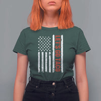 Funny Let's Go Taco T Shirt For Women Stars and Stripes Political Satire