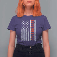 Funny Let's Go Taco T Shirt For Women Stars and Stripes Political Satire