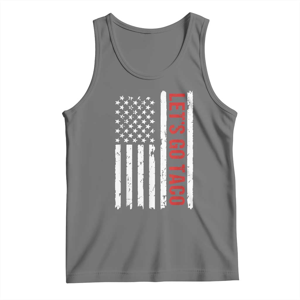 Funny Let's Go Taco Tank Top Stars and Stripes Political Satire