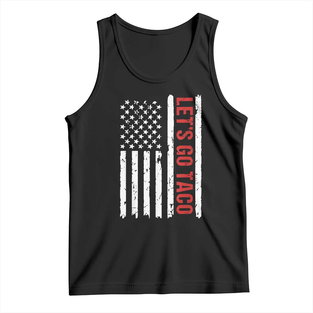 Funny Let's Go Taco Tank Top Stars and Stripes Political Satire