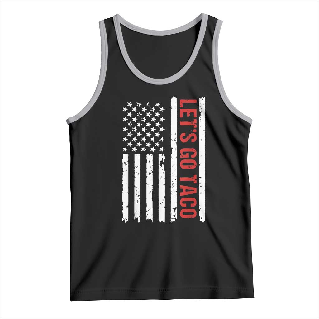 Funny Let's Go Taco Tank Top Stars and Stripes Political Satire