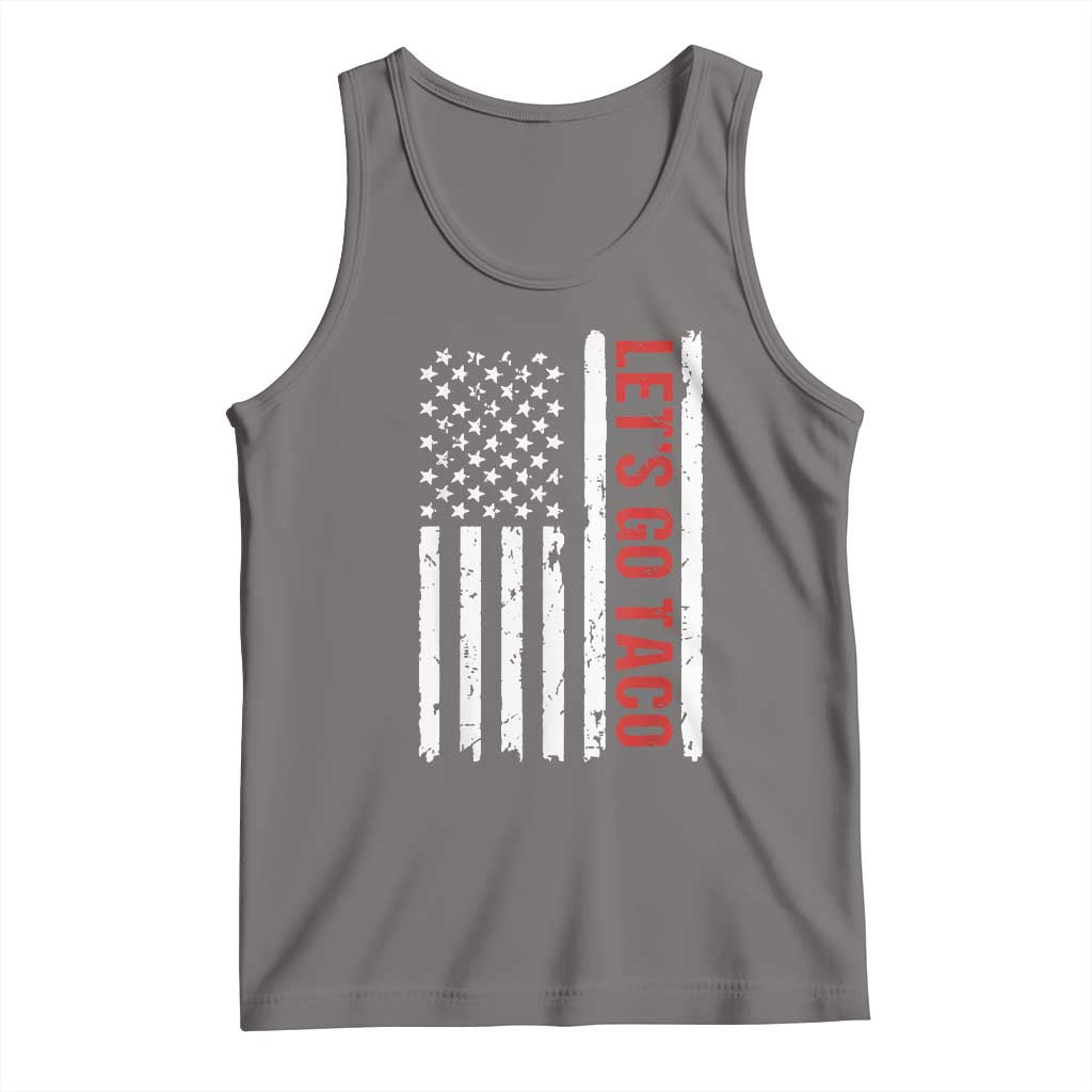 Funny Let's Go Taco Tank Top Stars and Stripes Political Satire