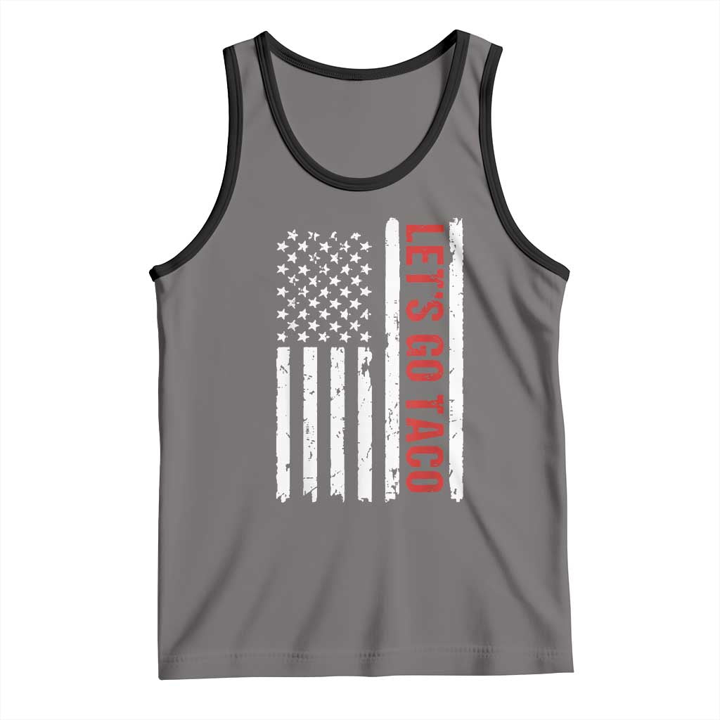 Funny Let's Go Taco Tank Top Stars and Stripes Political Satire