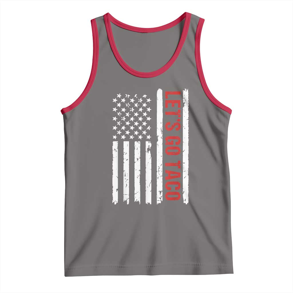 Funny Let's Go Taco Tank Top Stars and Stripes Political Satire
