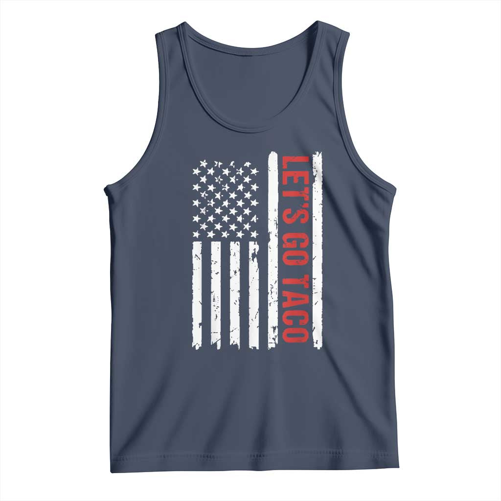 Funny Let's Go Taco Tank Top Stars and Stripes Political Satire