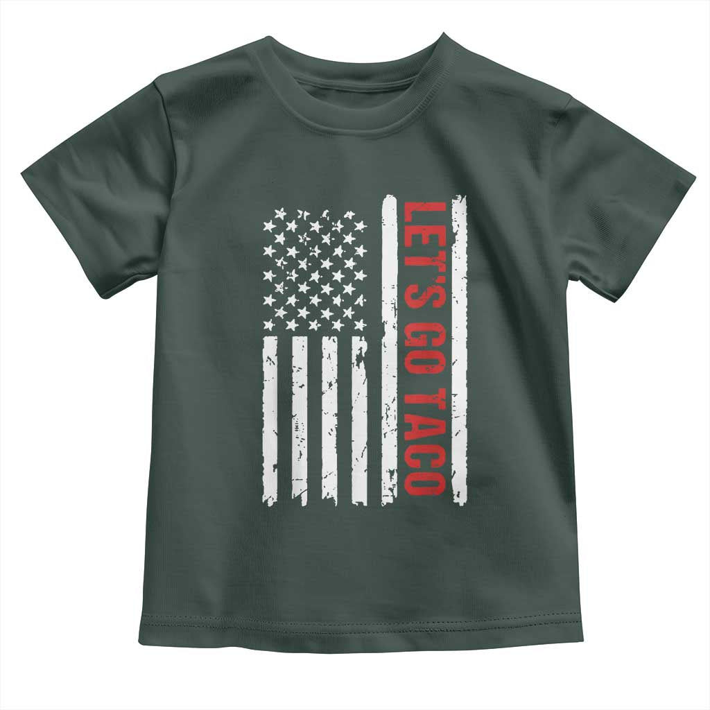 Funny Let's Go Taco Toddler T Shirt Stars and Stripes Political Satire