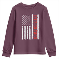 Funny Let's Go Taco Youth Sweatshirt Stars and Stripes Political Satire