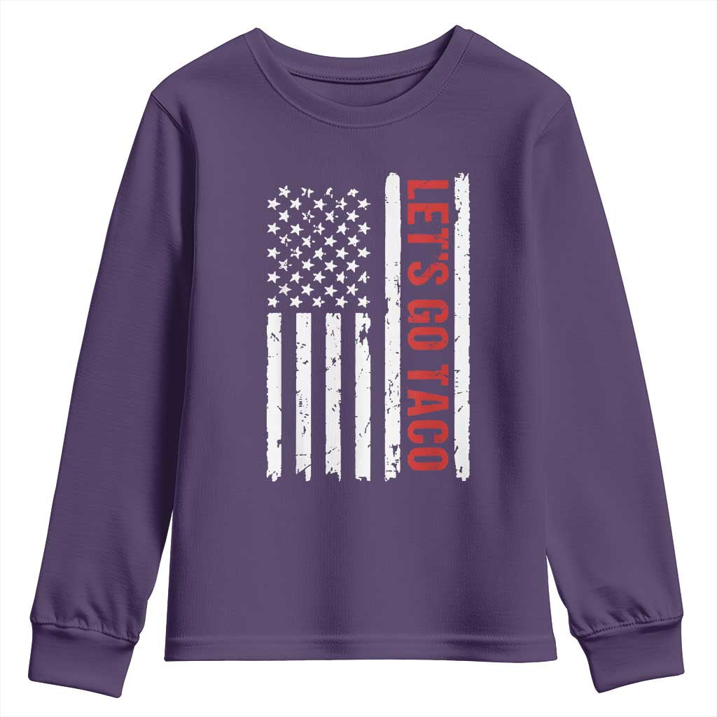 Funny Let's Go Taco Youth Sweatshirt Stars and Stripes Political Satire