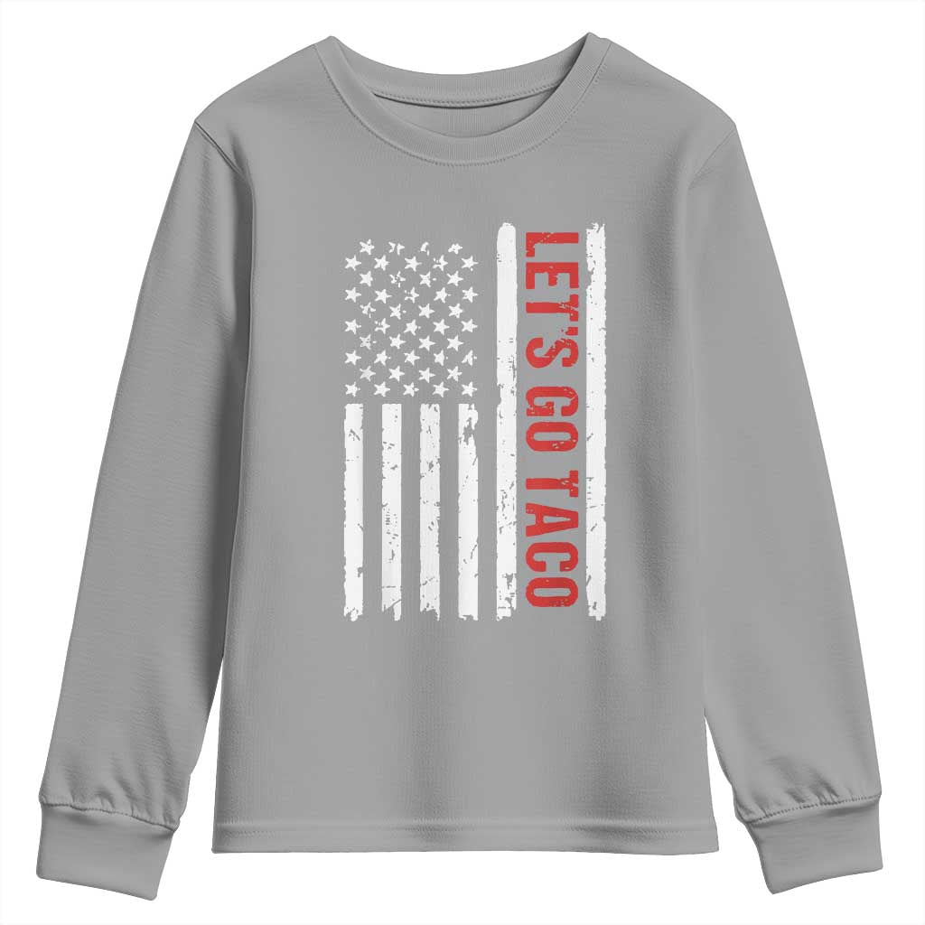 Funny Let's Go Taco Youth Sweatshirt Stars and Stripes Political Satire